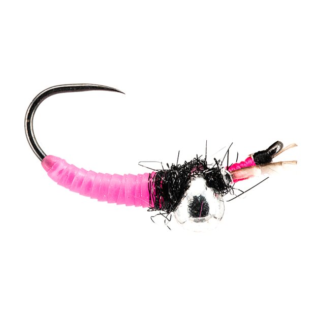 Hunting Fluo Pink Caddis Larva Jig Off TG BL